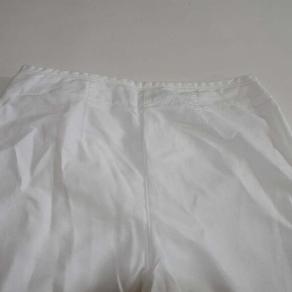 Talbots Women's Straight Leg Linen Cotton Pants Size 4 Petite White Classic Rise - Picture 6 of 6